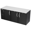 Beverage-Air BB78HC-B 78" Bar Refrigerator - 3 Swinging Solid Doors, Black, 115v thumbnail 3