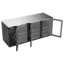 Beverage-Air BB78HC-FG-B 78" Bar Refrigerator - 3 Swinging Glass Doors, Black, 115v thumbnail 2