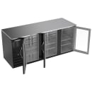 Beverage-Air BB78HC-G-B 78" Bar Refrigerator - 3 Swinging Glass Doors, Black, 115v thumbnail 2