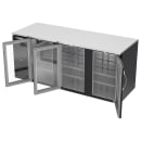 Beverage-Air BB78HC-G-B 78" Bar Refrigerator - 3 Swinging Glass Doors, Black, 115v thumbnail 4
