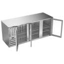 Beverage-Air BB78HC-G-S 78" Bar Refrigerator - 3 Swinging Glass Doors, Stainless, 115v thumbnail 2