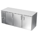 Beverage-Air BB78HC-S 78" Bar Refrigerator - 3 Swinging Solid Doors, Stainless, 115v thumbnail 3