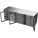 Beverage-Air BB94HC-FG-B 95" Bar Refrigerator - 3 Swinging Glass Doors, Black, 115v thumbnail 4