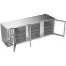 Beverage-Air BB94HC-FG-S 95" Bar Refrigerator - 3 Swinging Glass Doors, Stainless, 115v thumbnail 2