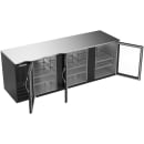 Beverage-Air BB94HC-G-B 95" Bar Refrigerator - 3 Swinging Glass Doors, Black, 115v thumbnail 2