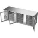Beverage-Air BB94HC-G-S 95" Bar Refrigerator - 3 Swinging Glass Doors, Stainless, 115v thumbnail 4