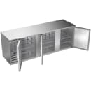 Beverage-Air BB94HC-S 95" Bar Refrigerator - 3 Swinging Solid Doors, Stainless, 115v thumbnail 2