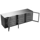 Beverage-Air BB94HC-FG-B 94" Bar Refrigerator - 3 Swinging Glass Doors, Black, 115v thumbnail 2