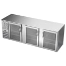 Beverage-Air BB94HC-FG-S 94" Bar Refrigerator - 3 Swinging Glass Doors, Stainless, 115v thumbnail 3