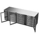 Beverage-Air BB94HC-G-B 94" Bar Refrigerator - 3 Swinging Glass Doors, Black, 115v thumbnail 4