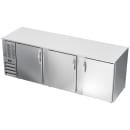 Beverage-Air BB94HC-S 94" Bar Refrigerator - 3 Swinging Solid Doors, Stainless, 115v thumbnail 3