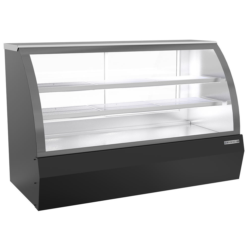 Beverage-Air CDR6HC-1-B-D 73-11/16" Full Service Dry Deli Case w/ Curved Glass - (3) Levels, 120v