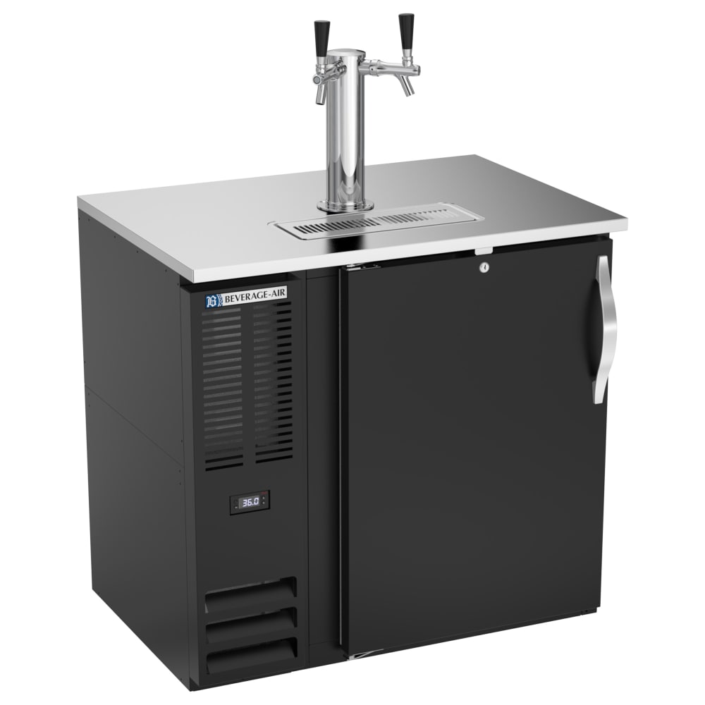 Beverage-Air DDN36HC-B 36" Kegerator Beer Dispenser w/ (1) 1/2 Keg Capacity - (1) Column, Black, 115v