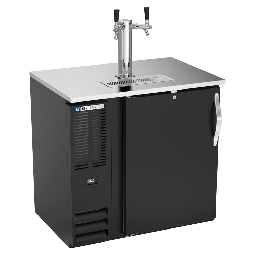 Beverage-Air DDN36HC-B 36" Kegerator Beer Dispenser w/ (1) 1/2 Keg Capacity - (1) Column, Black, 115v