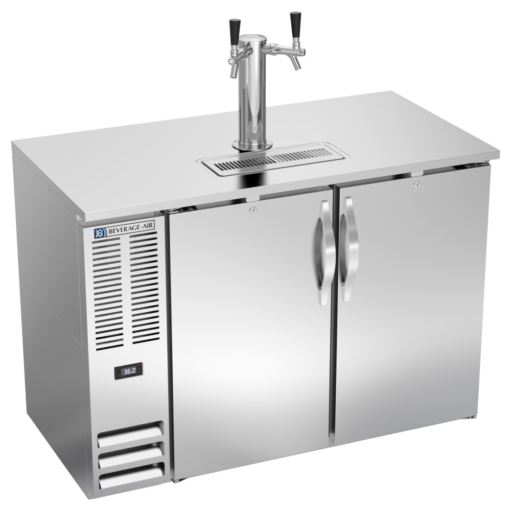 Beverage-Air DDN48HC-S 48" Kegerator Beer Dispenser w/ (2) Keg Capacity - (1) Column, Stainless, 115v