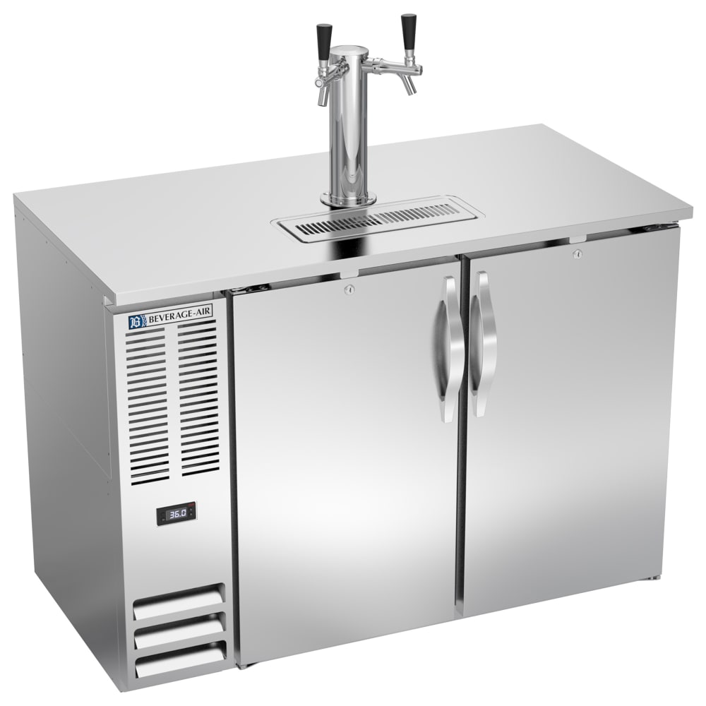Beverage-Air DDN48HC-S 48" Kegerator Beer Dispenser w/ (2) 1/2 Keg Capacity - (1) Column, Stainless, 115v