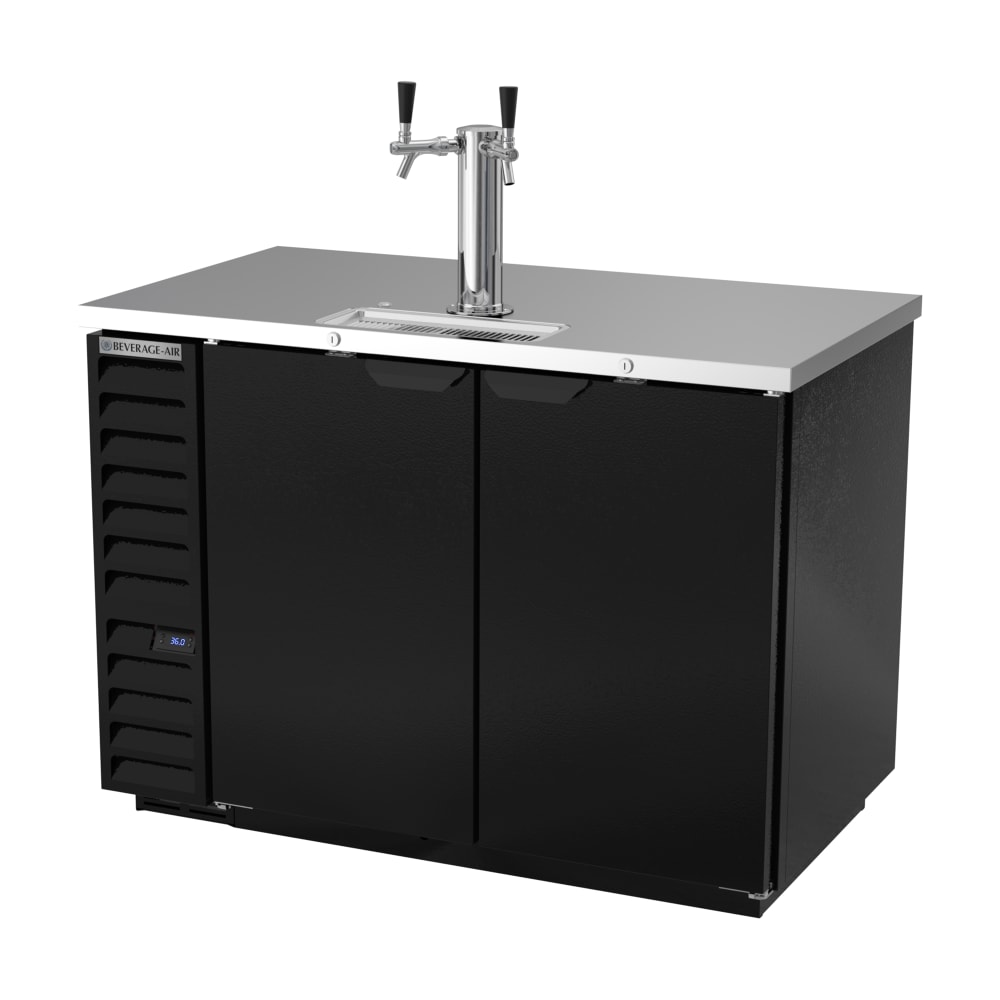 Beverage-Air DD50HC-1-B 50 1/2" Kegerator Beer Dispenser w/ (2) Keg Capacity - (1) Column, Black, 115v