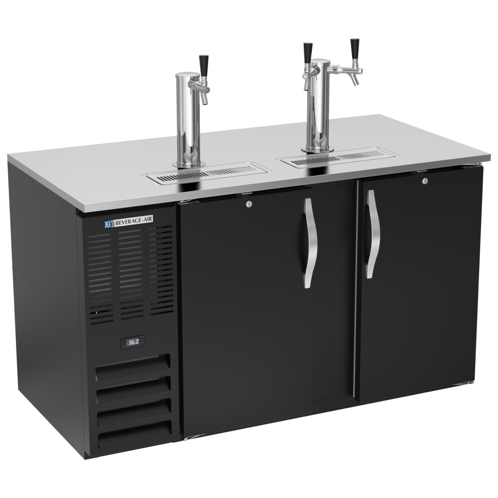 Beverage-Air DD58HC-B 59" Kegerator Beer Dispenser w/ (3) Keg Capacity - (2) Column, Black, 115v