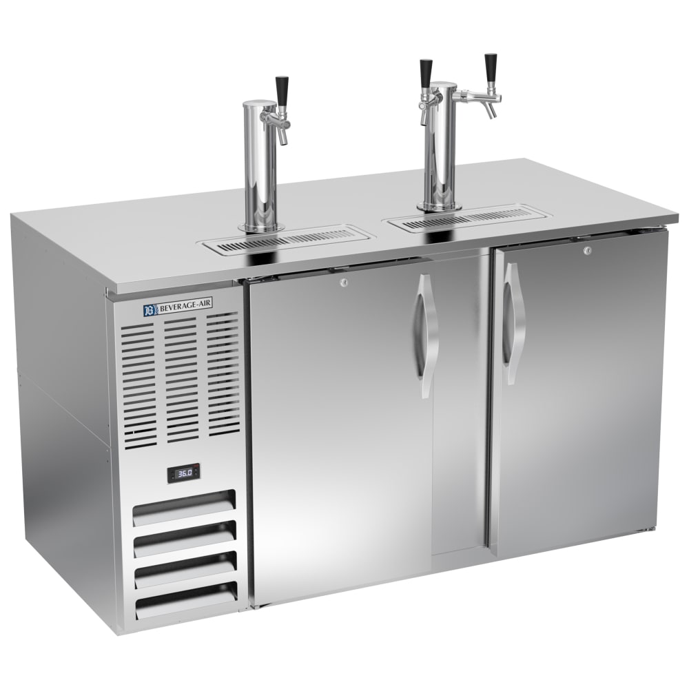 Beverage-Air DD58HC-S 59" Kegerator Beer Dispenser w/ (3) Keg Capacity - (2) Columns, Stainless, 115v