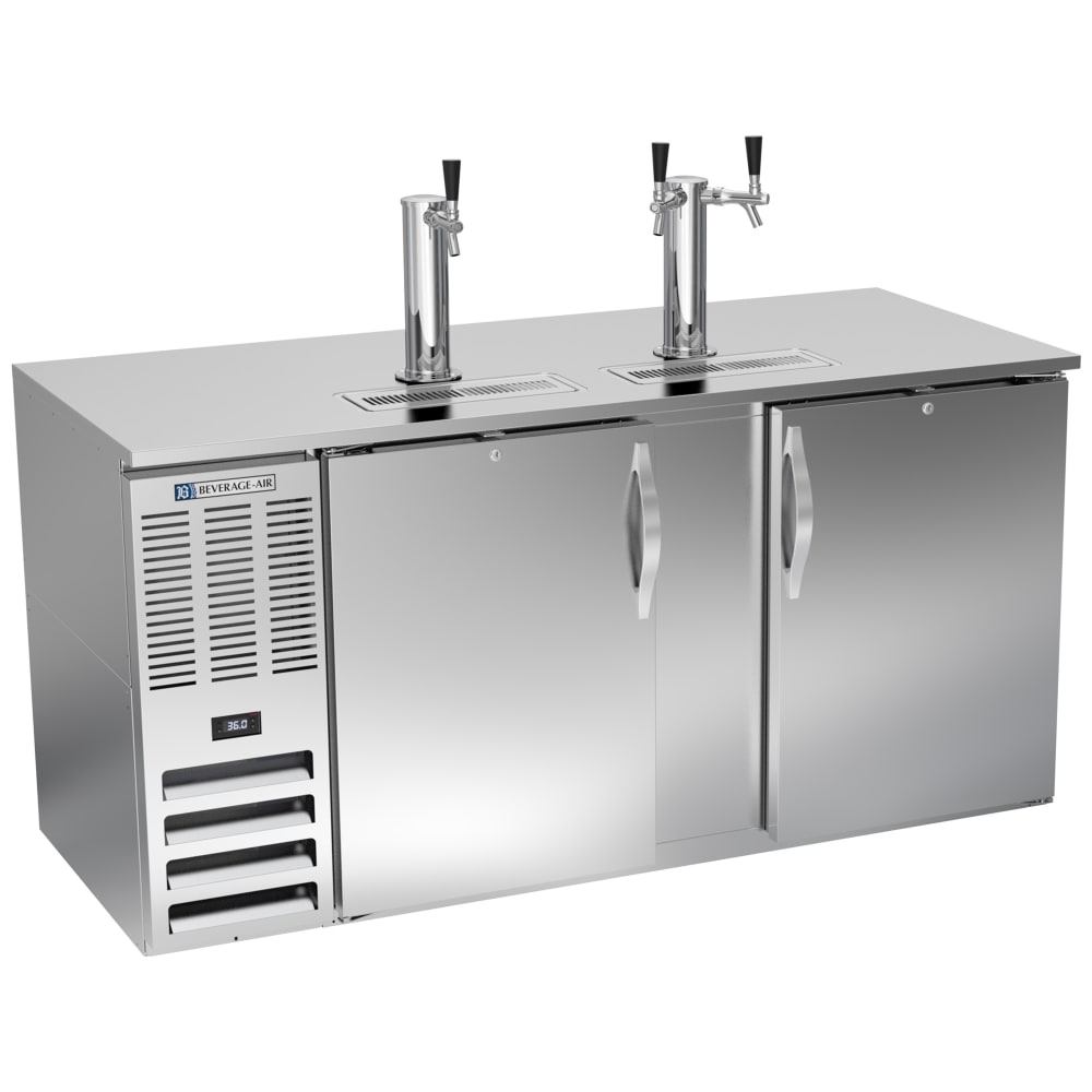 Beverage-Air DD68HC-S 68" Kegerator Beer Dispenser w/ (3) 1/2 Keg Capacity - (2) Columns, Stainless, 115v