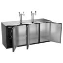 Beverage-Air DDN72HC-B 72" Kegerator Beer Dispenser w/ (3) Keg Capacity - (2) Column, Black, 115v thumbnail 2