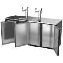 Beverage-Air DDN72HC-B 72" Kegerator Beer Dispenser w/ (3) Keg Capacity - (2) Column, Black, 115v thumbnail 4