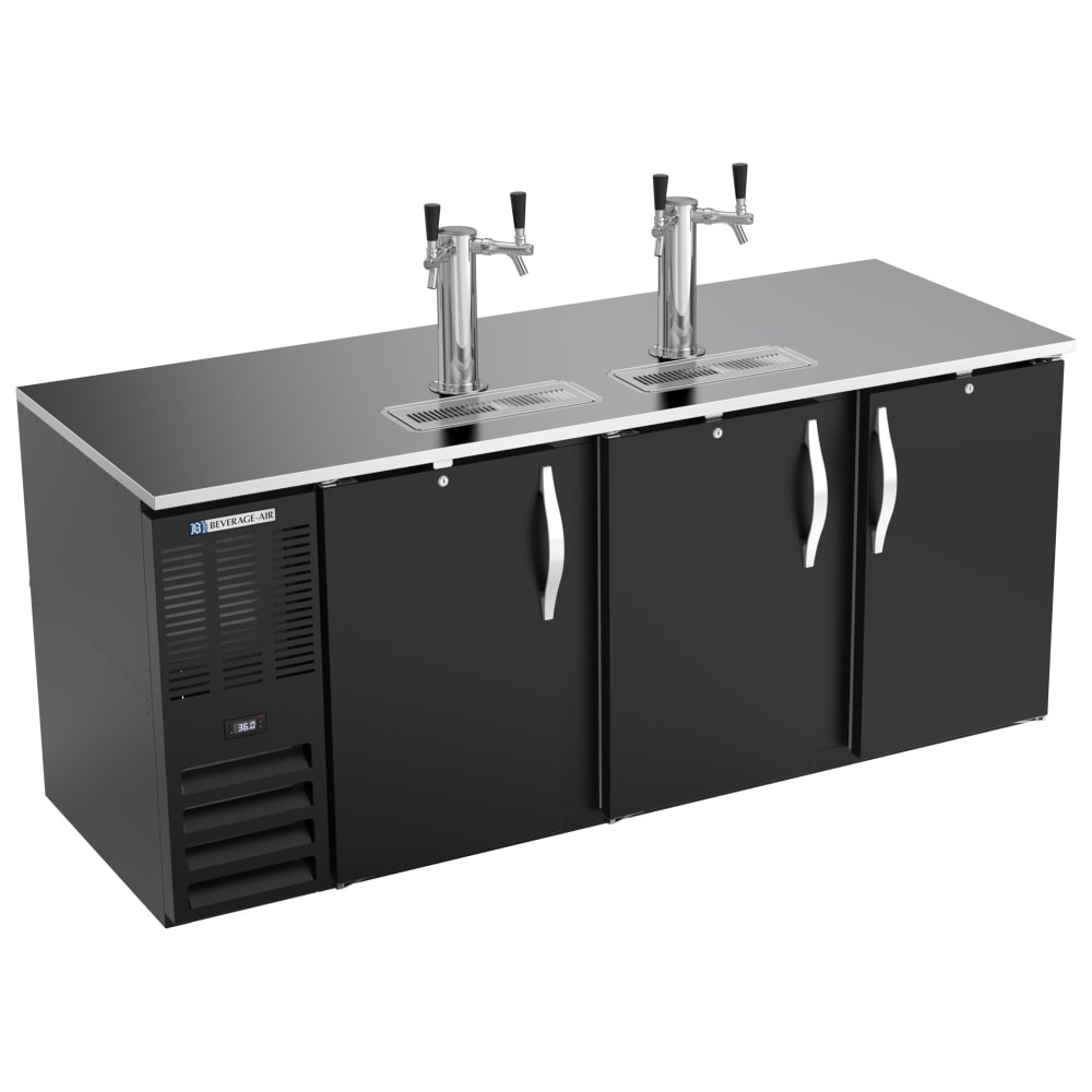 Beverage-Air DD78HC-B 79" Kegerator Beer Dispenser w/ (4) Keg Capacity - (2) Columns, Black, 115v