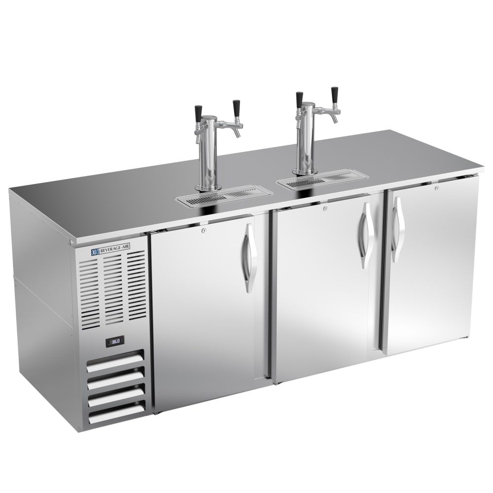 Beverage-Air DD78HC-S 79" Kegerator Beer Dispenser w/ (4) Keg Capacity - (2) Column, Stainless, 115v