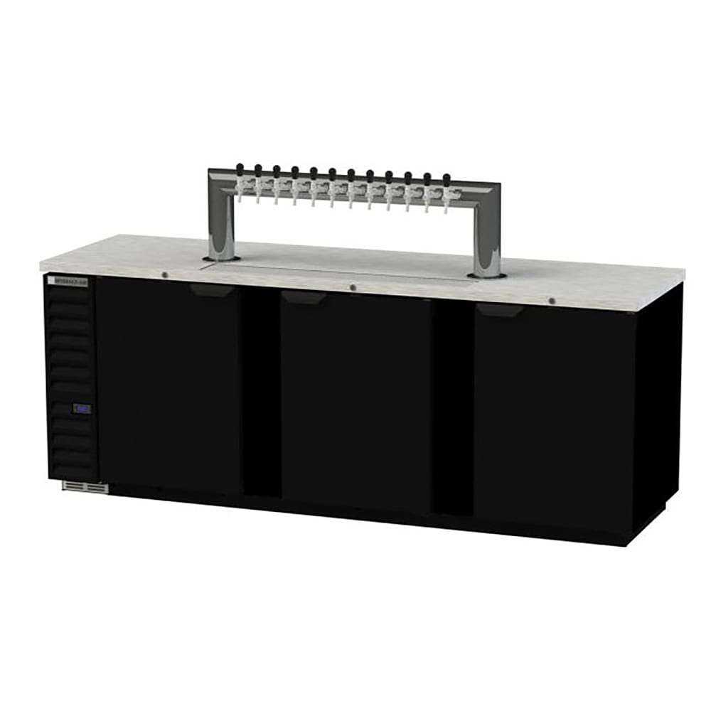 Beverage-Air DD94HC-1-B-12T 94" Kegerator Beer Dispenser w/ (5) Keg Capacity - (2) Columns, Black, 115v