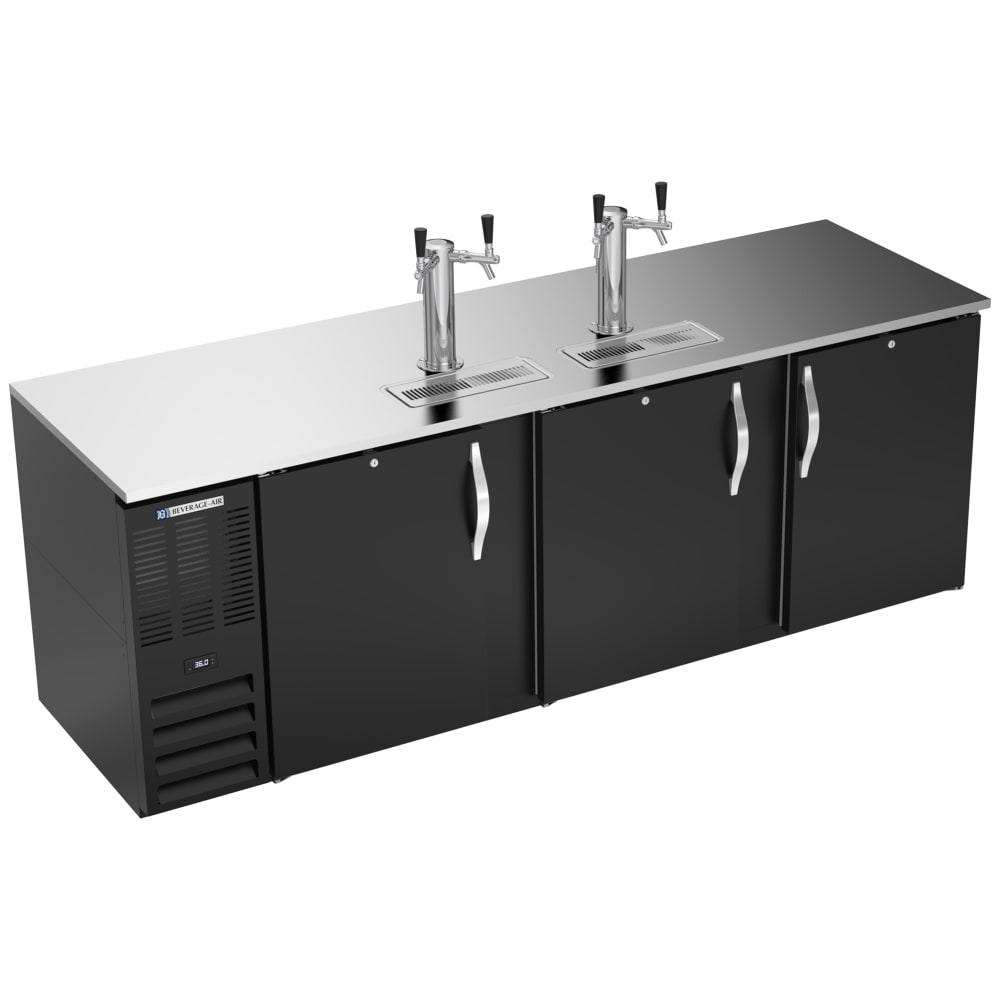 Beverage-Air DD94HC-B 94" Kegerator Beer Dispenser w/ (5) 1/2 Keg Capacity - (2) Columns, Black, 115v