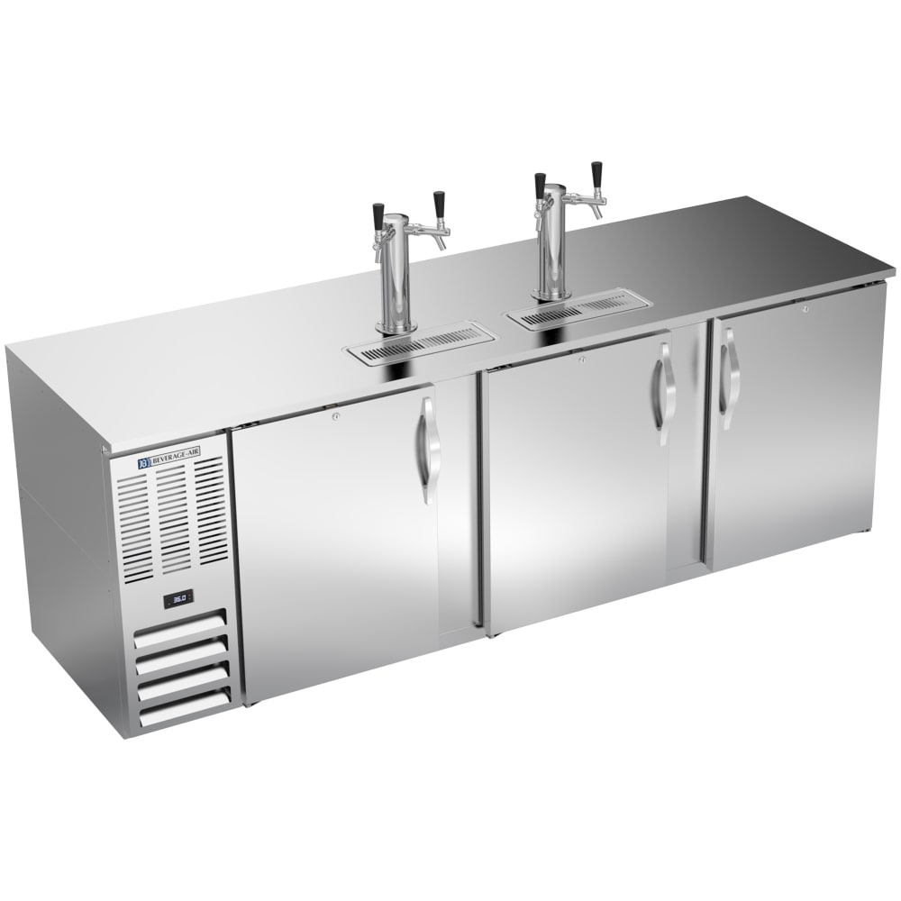 Beverage-Air DD94HC-S 94" Kegerator Beer Dispenser w/ (5) 1/2 Keg Capacity - (2) Columns, Stainless, 115v