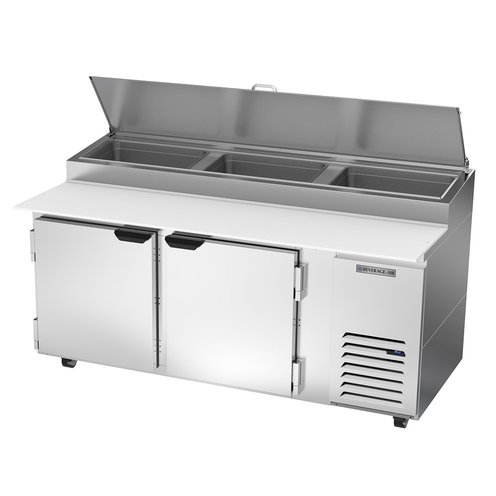 Beverage-Air DP72HC 72" Hydrocarbon Series Pizza Prep Table w/ Refrigerated Base, 115v