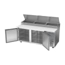 Beverage-Air DP72HC 72" Hydrocarbon Series Pizza Prep Table w/ Refrigerated Base, 115v thumbnail 4