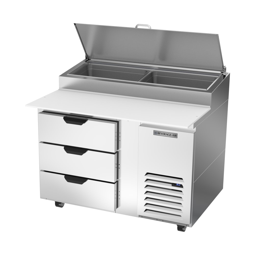 Beverage-Air DPD46HC-3 46" Hydrocarbon Series Pizza Prep Table w/ Refrigerated Base, 115v