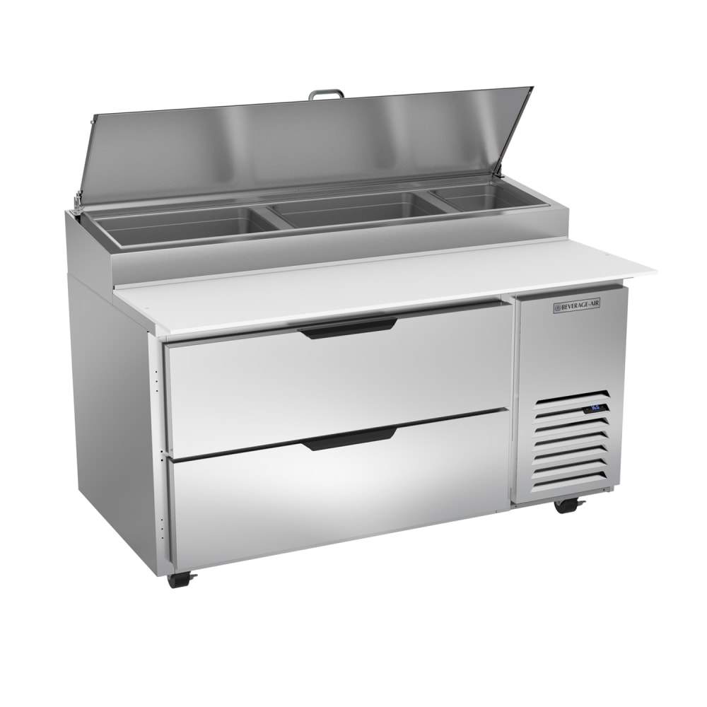 Beverage-Air DPD60HC-2 60" Hydrocarbon Series Pizza Prep Table w/ Refrigerated Base, 115v