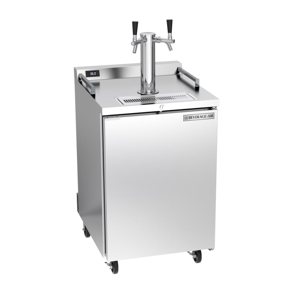Beverage-Air DZ24HC-1-S 24" Kegerator Beer Dispenser w/ (4) 1/6 Keg Capacity - (1) Column, Stainless, 115v