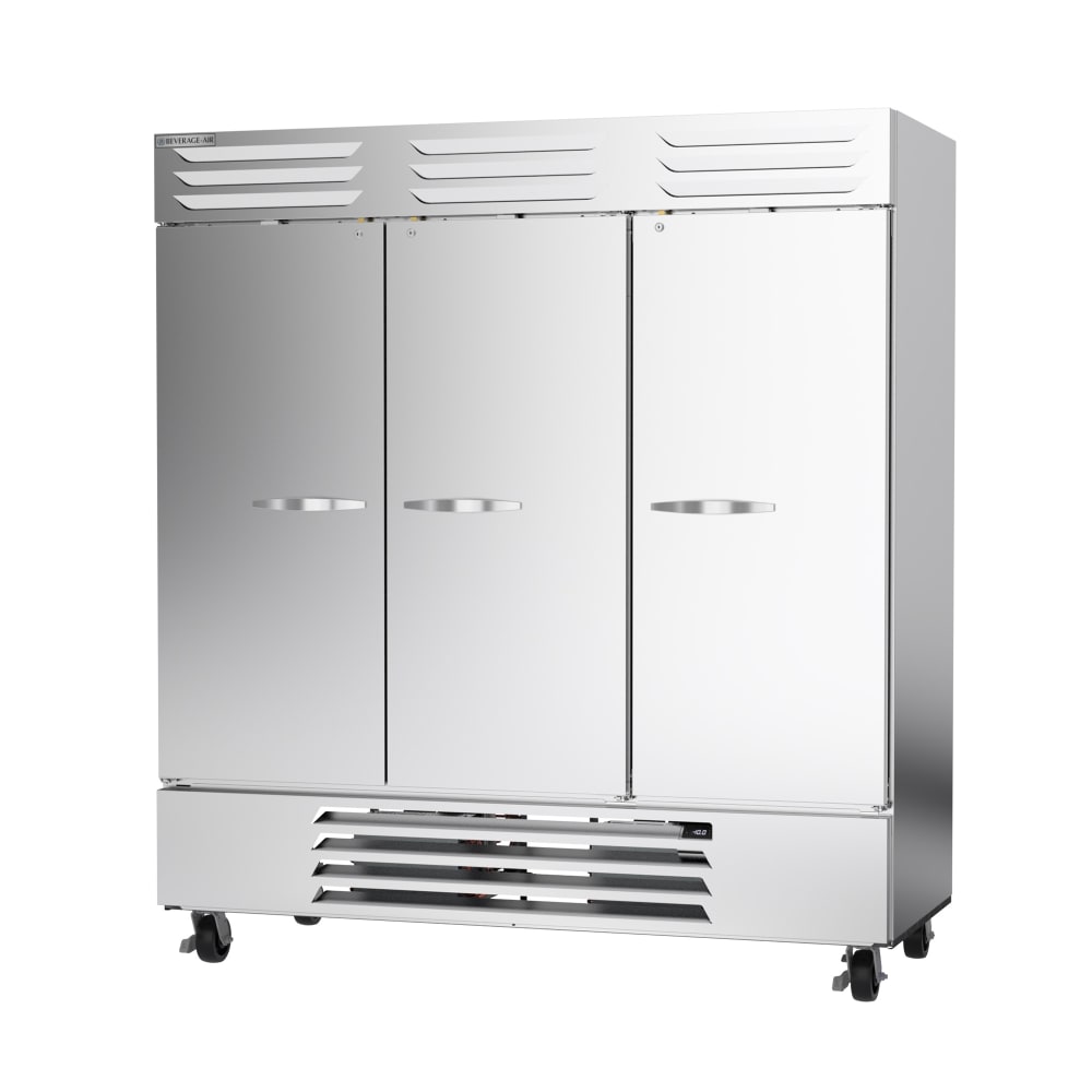 Beverage-Air FB72HC-1S 75" Vista® Three Section Reach In Freezer, (3) Left/Right/Right Solid Doors, 115v