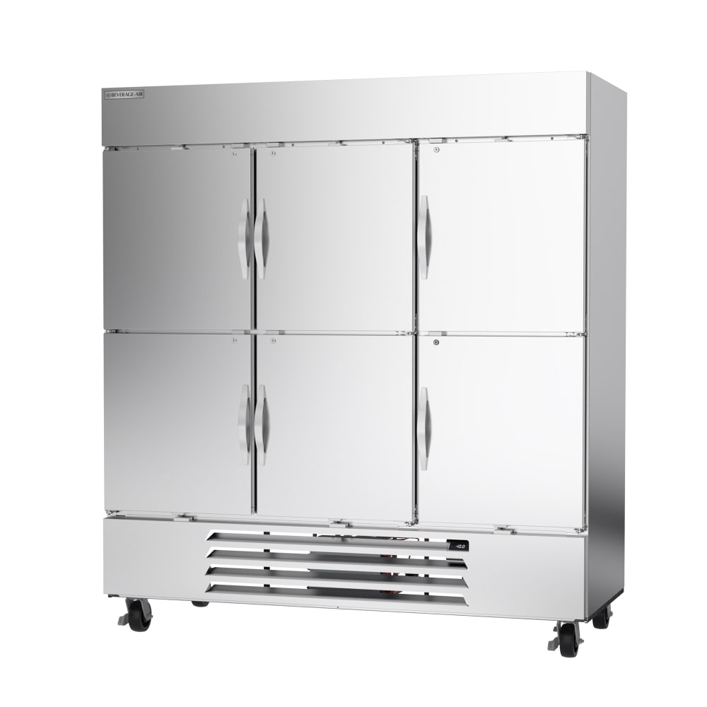 Beverage-Air HBF72HC-1-HS 75" Horizon Series Three Section Reach In Freezer, (6) Left/Right/Right Solid Doors, 115v