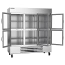 Beverage-Air HBR72HC-1-HG 75" Three Section Reach In Refrigerator, (6) Left/Right Hinge Glass Doors, 115v thumbnail 4