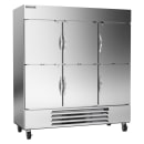 Beverage-Air HBR72HC-1-HS 75" Three Section Reach In Refrigerator, (6) Left/Right Hinge Solid Doors, 115v thumbnail 3