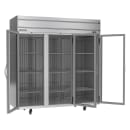 Beverage-Air HF3HC-1G 78" Horizon Series Three Section Reach In Freezer, (3) Left/Right Hinge Glass Doors, 115v thumbnail 4
