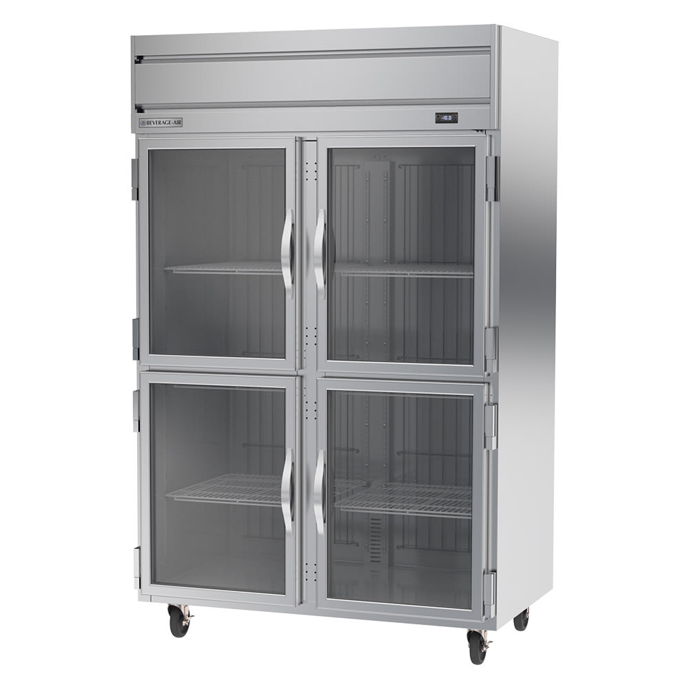 Beverage-Air HFP2HC-1HG 52" Horizon Series Two Section Reach In Freezer, (4) Left/Right Hinge Glass Doors, 115v