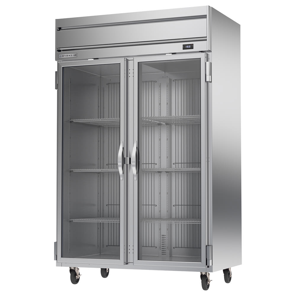 Beverage-Air HFPS2HC-1G 52" Horizon Series Two Section Reach In Freezer, (2) Left/Right Hinge Glass Doors, 115v