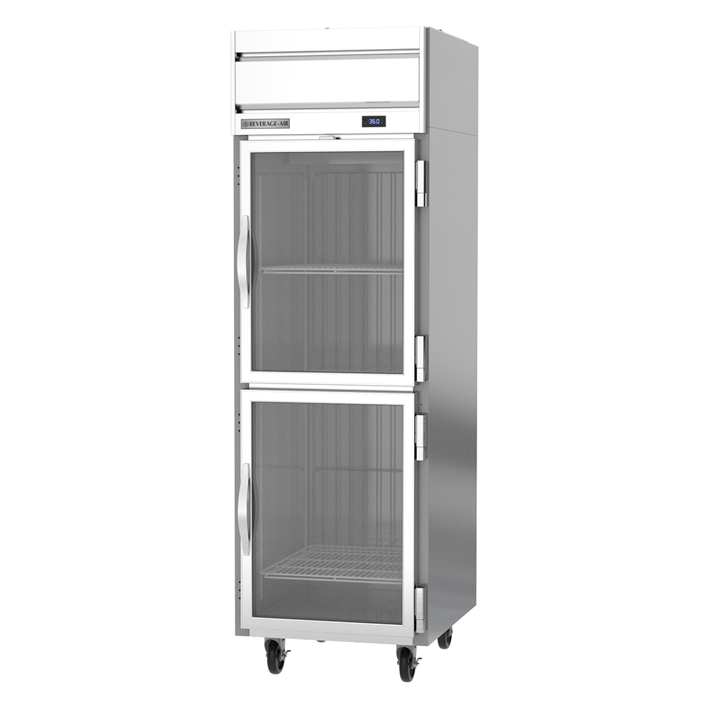 Beverage-Air HR1HC-1HG 26" One Section Reach In Refrigerator, (2) Right Hinge Glass Doors, 115v