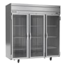 Beverage-Air HR3HC-1G 78" Three Section Reach In Refrigerator - (3) Left/Right Hinge Glass Doors, 115v thumbnail 3