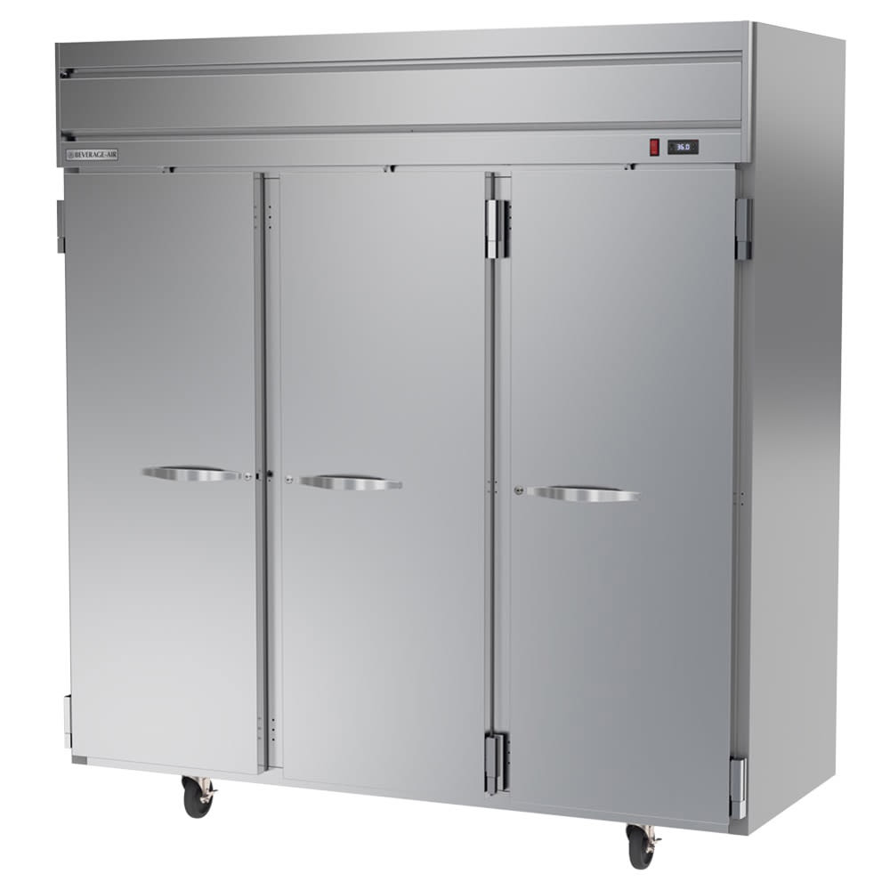 Beverage-Air HR3HC-1S 78" Three Section Reach In Refrigerator, (3) Left/Right Hinge Solid Doors, 115v