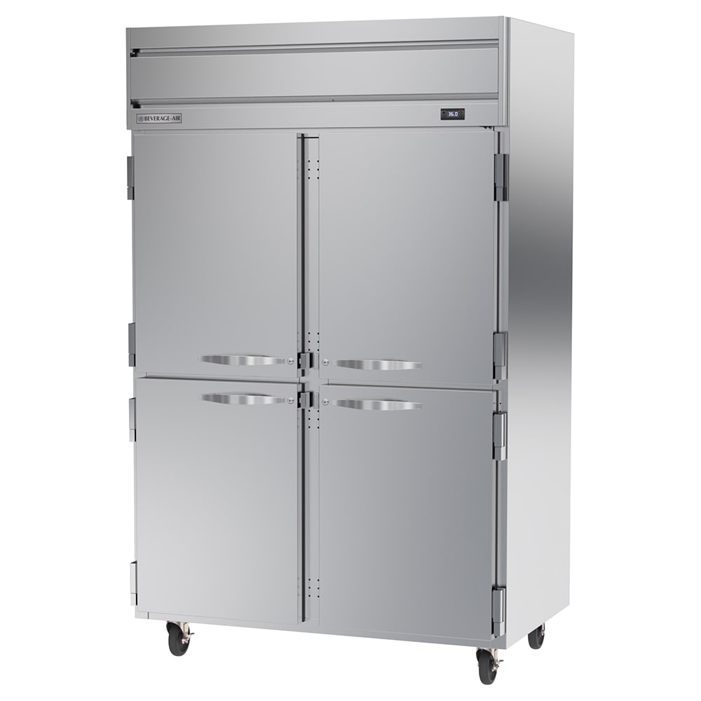 Beverage-Air HRP2HC-1HS 52" Two Section Reach In Refrigerator, (4) Left/Right Hinge Solid Doors, 115v