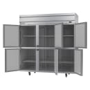 Beverage-Air HRP3HC-1HS 78" Three Section Reach In Refrigerator, (6) Left/Right Hinge Solid Doors, 115v thumbnail 2