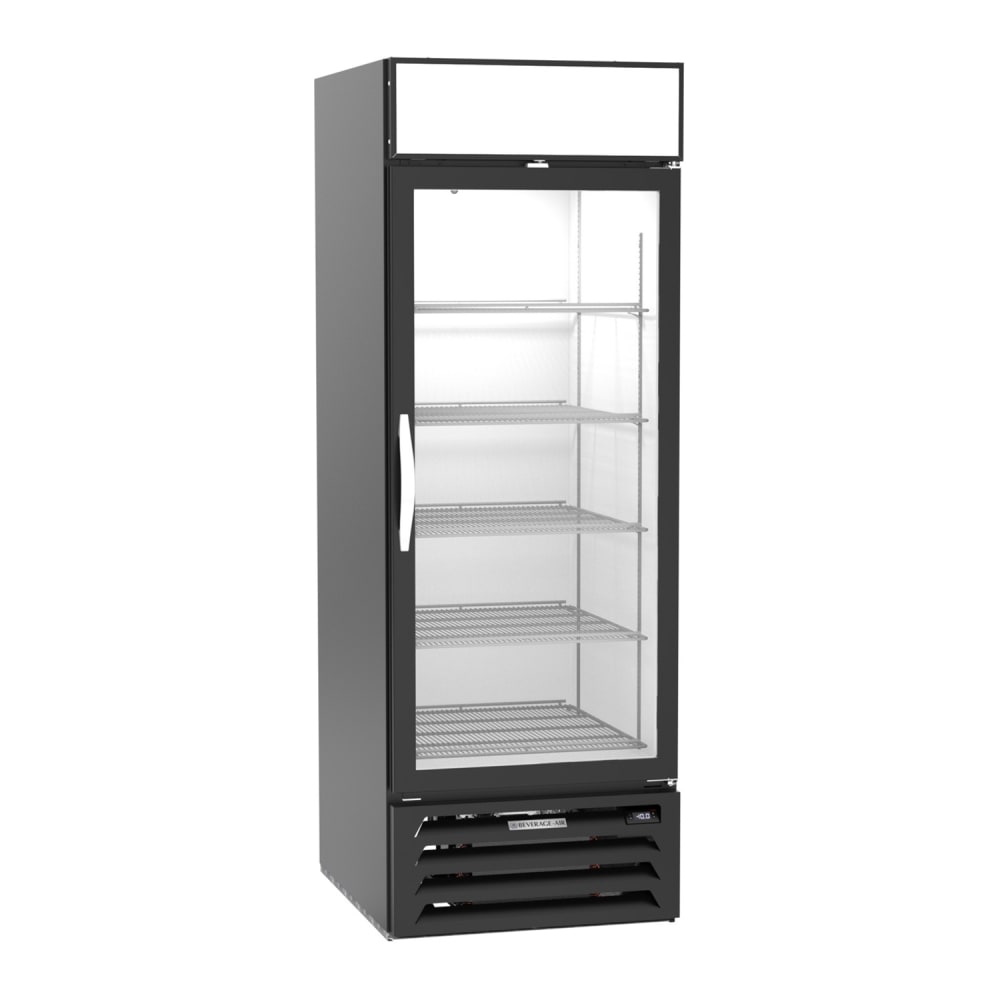 Beverage-Air MMF23HC-1-B 27" One Section Display Freezer w/ Swing Door - Bottom Mount Compressor, Black, 115v