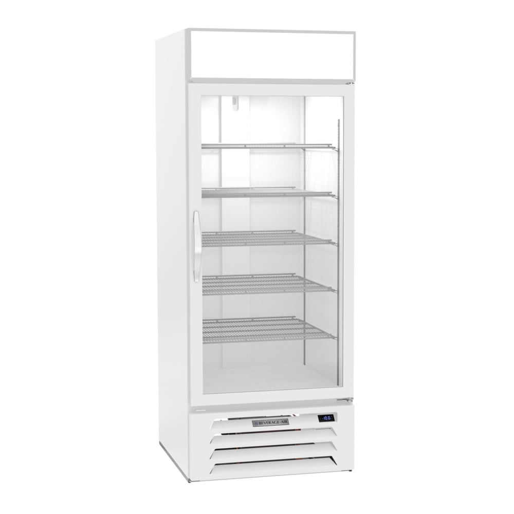 Beverage-Air MMF27HC-1-W 30" One Section Display Freezer w/ Swing Door - Bottom Mount Compressor, White, 115v
